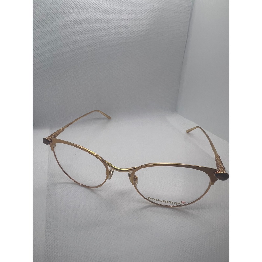 Boucheron B0066O‎ Gold Eyeglasses Frames Cat Eye Designer Frames